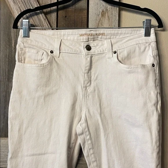 Michael Kors Women's Off-White Cropped Jeans - Picture 2 of 6